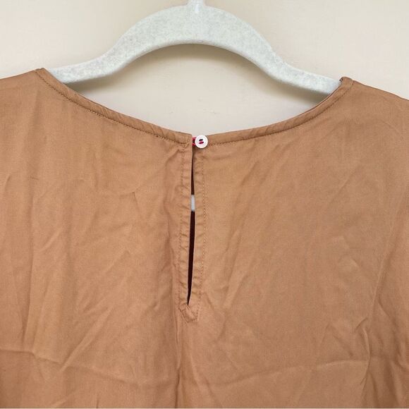 NWT Tommy Hilfiger Sleeveless Tiered Cotton Midi Dress in Tan Size 6 - Picture 5 of 9